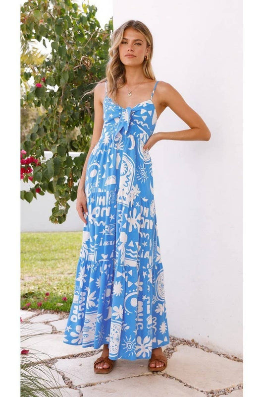 CWDMD01244_2025 SUMMER WOMEN SPAGHETTI STRAP SPLIT MAXI DRES