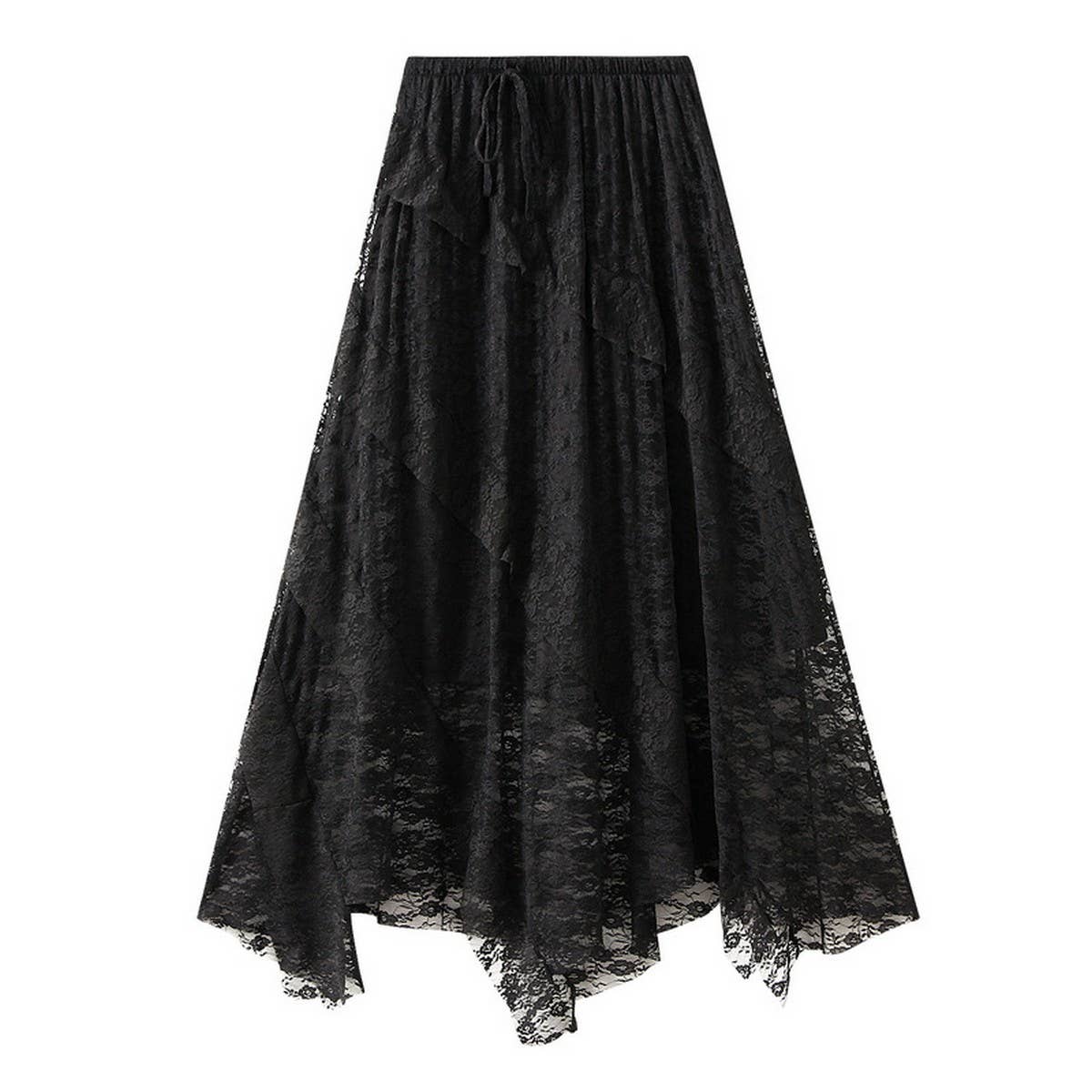 Irregular Lace A-Line Midi Cake Skirt
