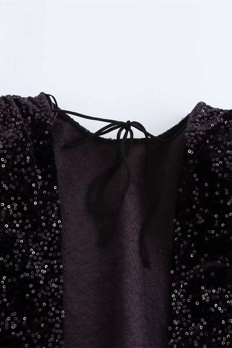 CWDSD6655_SLEEVELESS SEQUINED ELEGANT DRESS