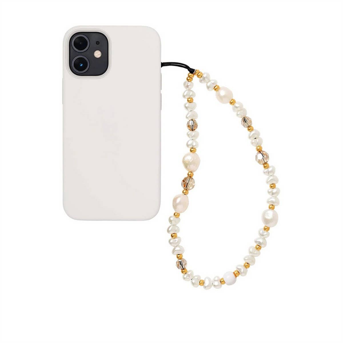 CWMM8717_SIMPLE AND VERSATILE PEARL MOBILE PHONE LANYARD