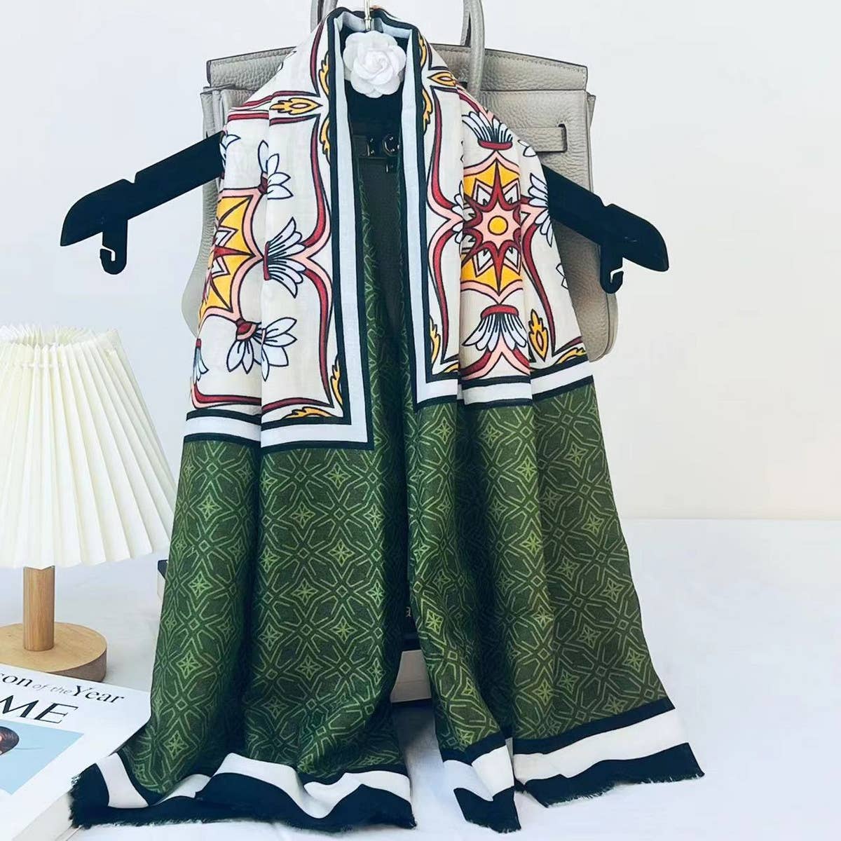 Geometric Commuter Scarf ? Large Lightweight Wrap