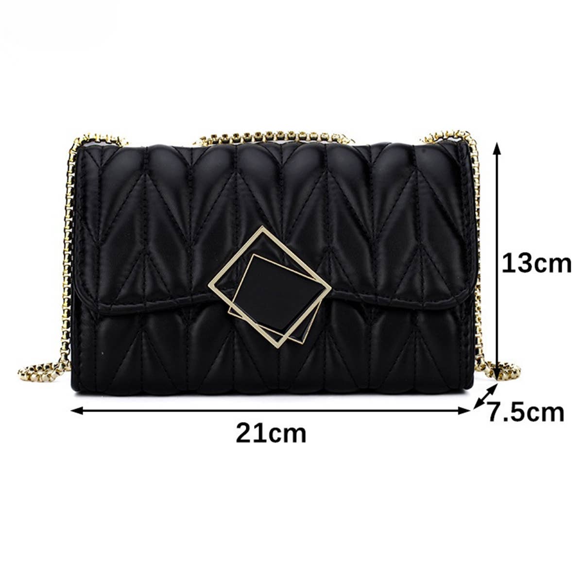 FASHION DIAMOND PATTERN EMBROIDERED SHOULDER BAG_CUAB0170