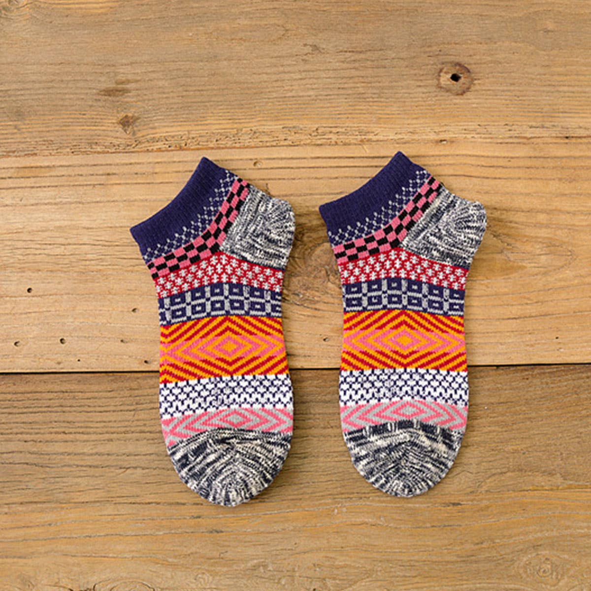 5PCS/SET ALPACA VINTAGE FLORAL PATTERN SOCKS_CWMS0207