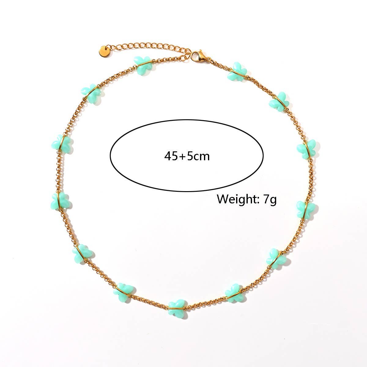 Minimalist 18K Steel Butterfly Ocean Pendant