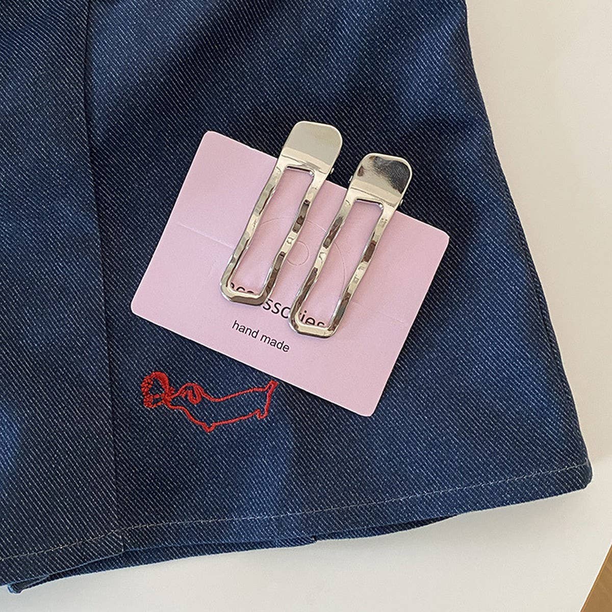 French Minimalist Metal Hair Clip,Silver Side Pin