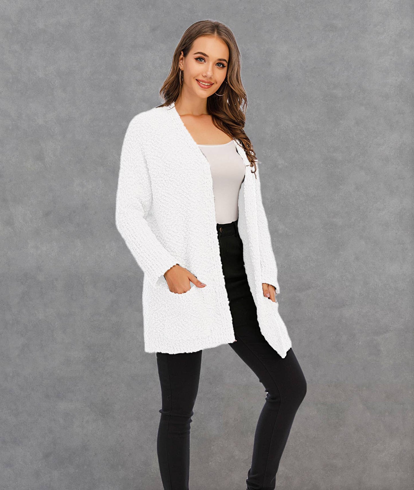 CWOSWL1044_Long Sleeve Open Front Long Cardigan Sweater