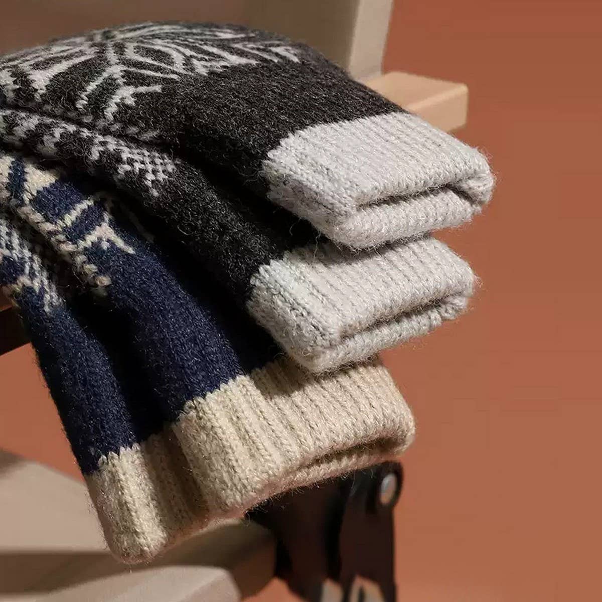 CWAG00578_UNISEX WINTER WOOL KNIT TOUCHSCREEN GLOVES