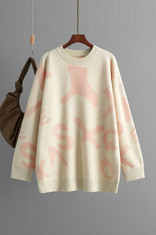 CWOSWL07293_WOMEN¡¯S JACQUARD KNIT LONGLINE SWEATER TOP