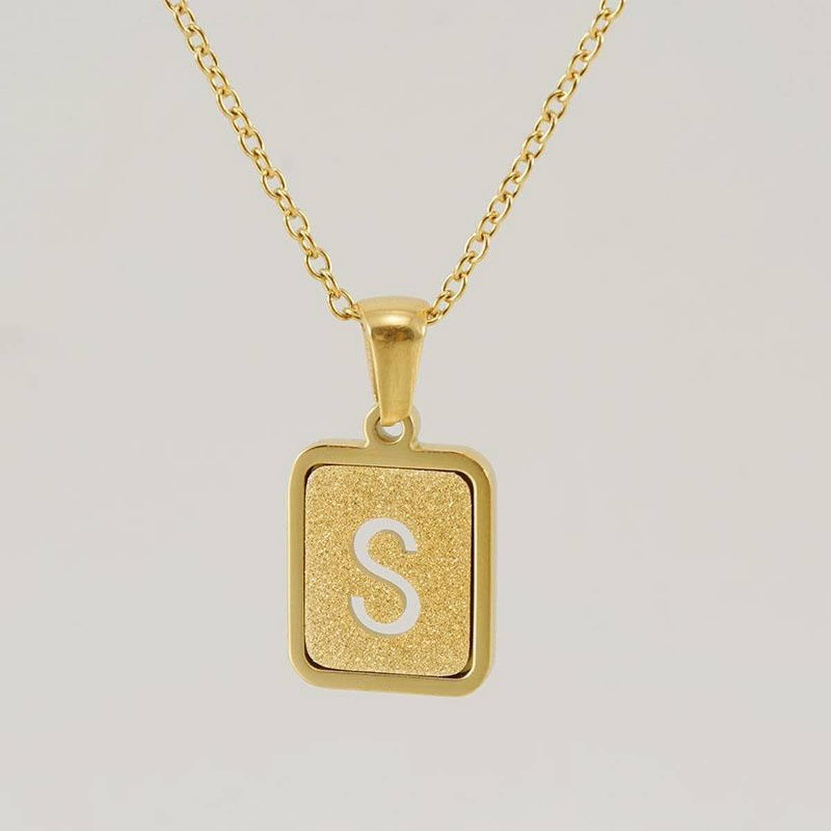 FASHION 26LETTER STAINLESS STEEL PENDANT NECKLACE_CWAJE0678