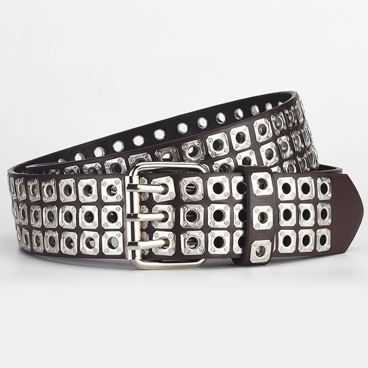 LIUDING HOLLOW AIR EYE PUNK STYLE PU BELT