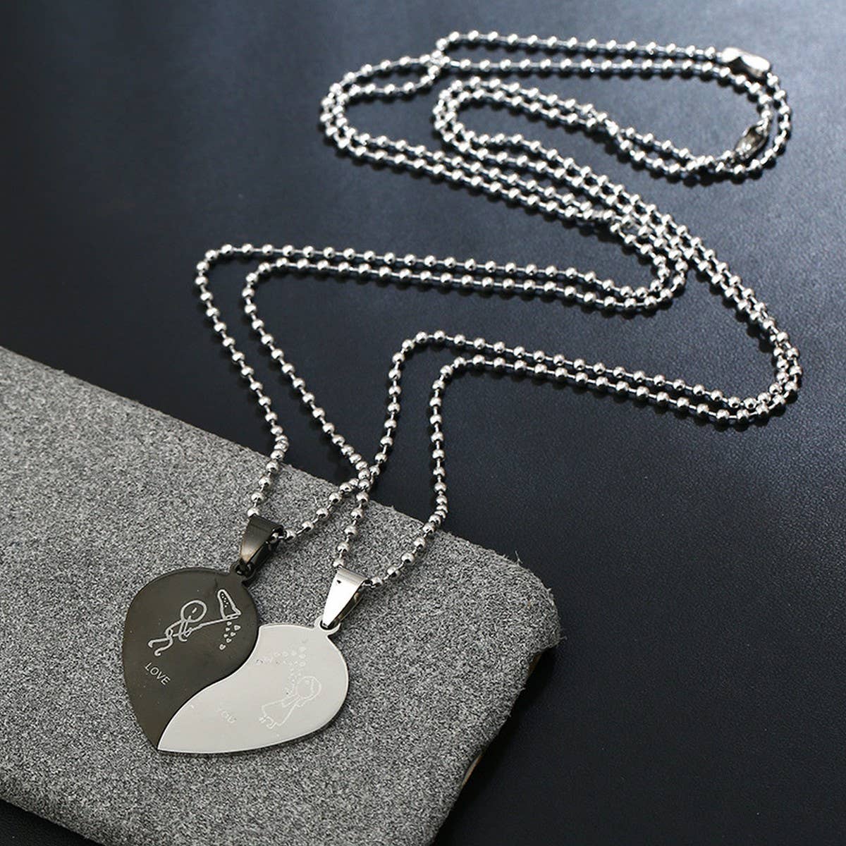 LOVE COUPLE TITANIUM STEEL NECKLACE