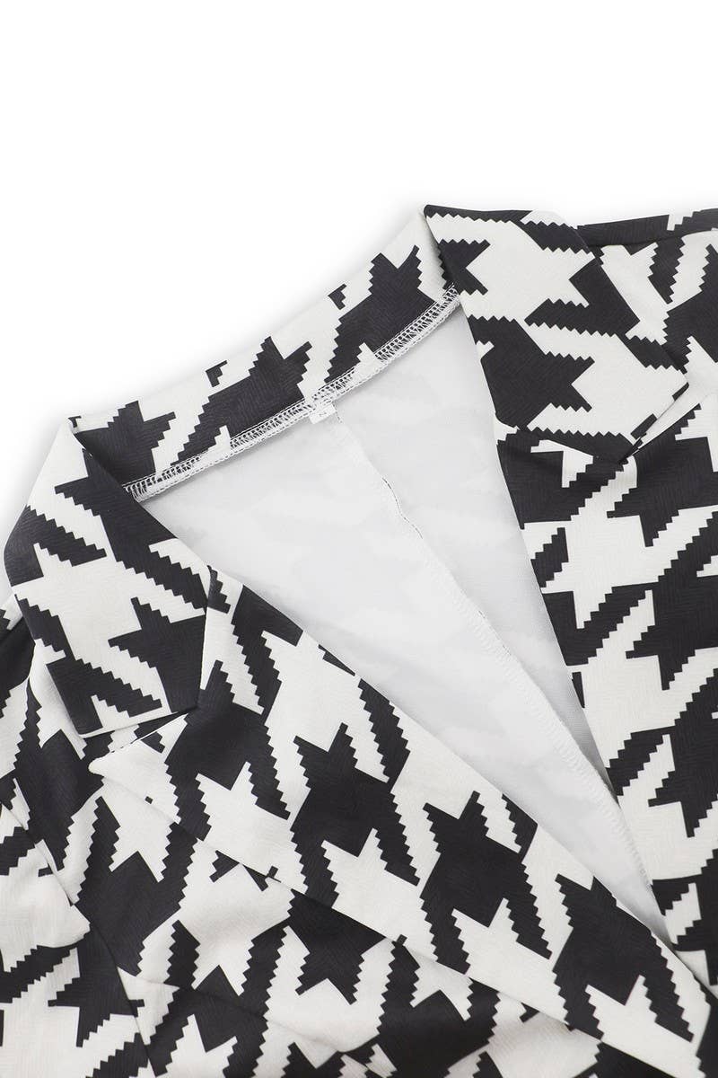 CWOBL0172_SINGLE BREASTED LAPEL HOUNDSTOOTH BLAZER