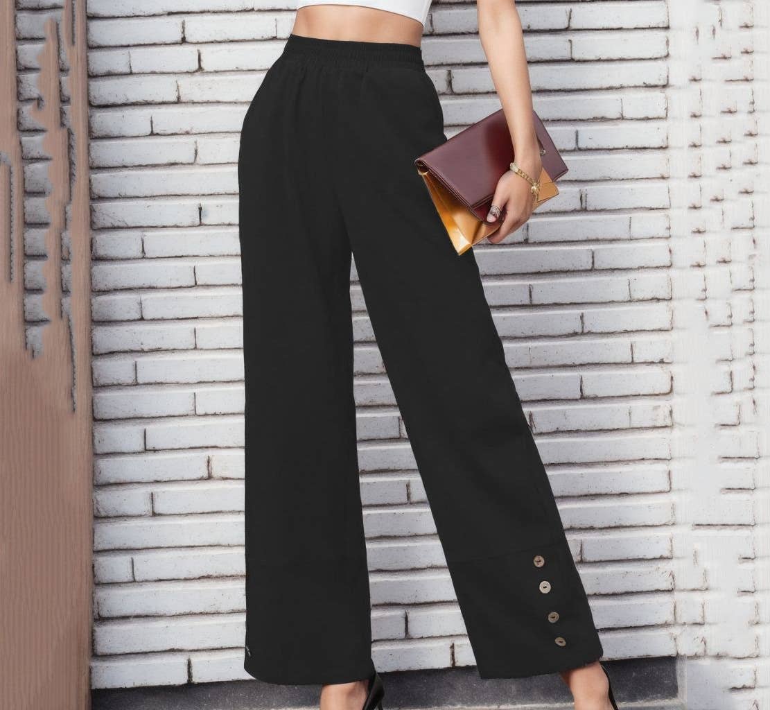 Solid-colored casual loose casual pants