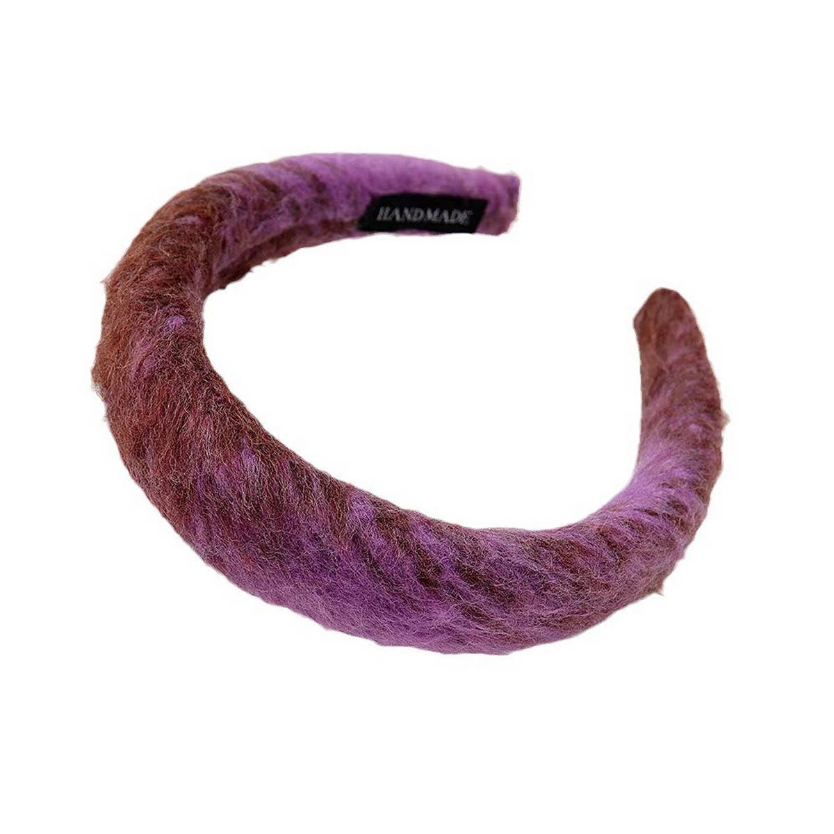 RETRO COLORFUL WIDE BRIM PLUSH HEADBAND_CWAHA1700