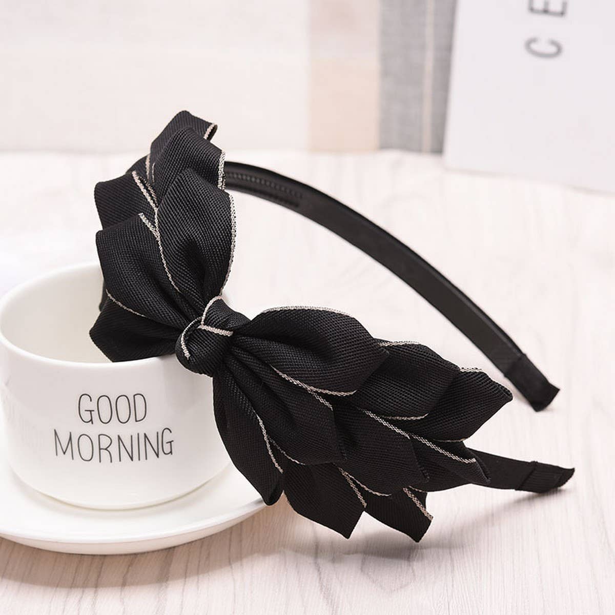 CUTE WOMEN'S SOLID COLOR BOW HEADBAND