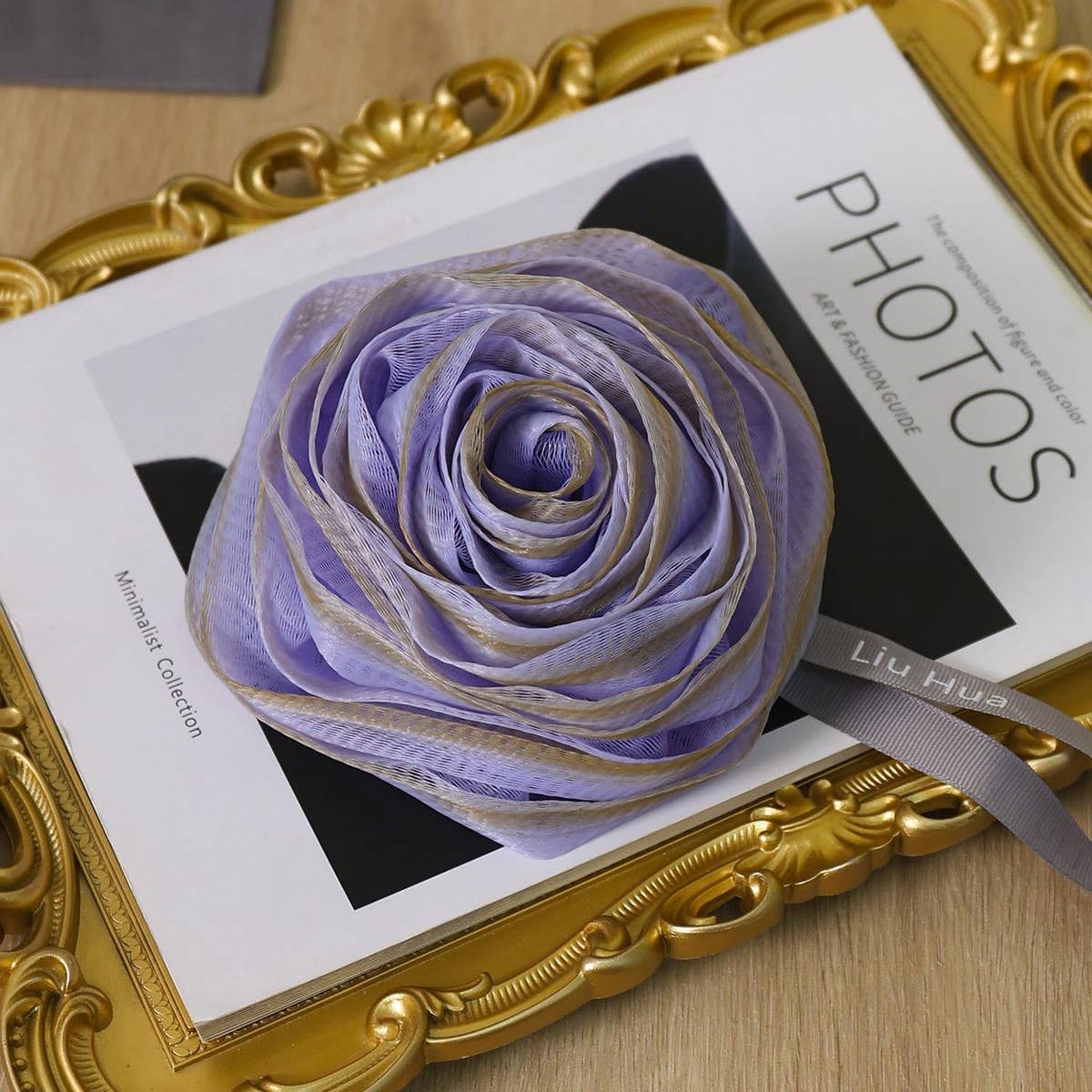 BATH POUF SUPER SOFT LARGE ROSE BATH POUF_CWMM3348