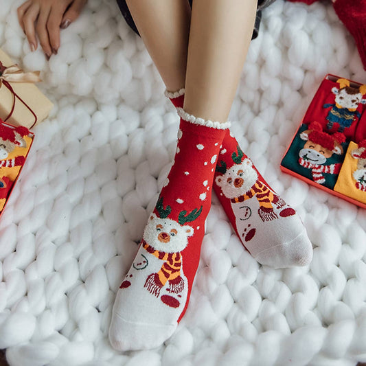 WARM CARTOON ANIMAL CHRISTMAS SOCKS