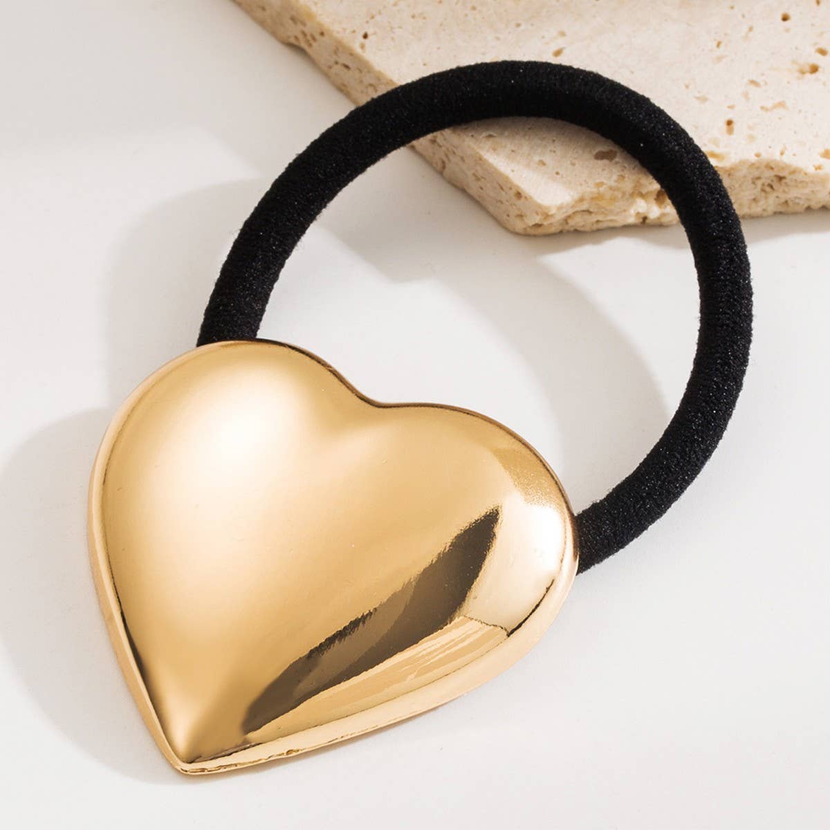 Minimalist Glossy Heart Geometric Hair Tie