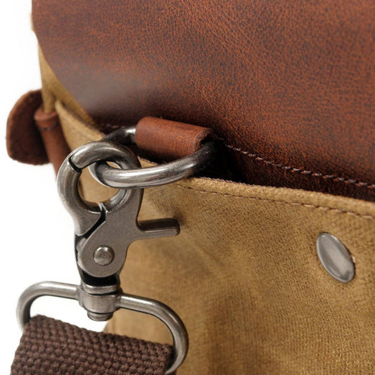 Men's Retro Waxed Canvas Leather Messenger Bag_CWAB5559