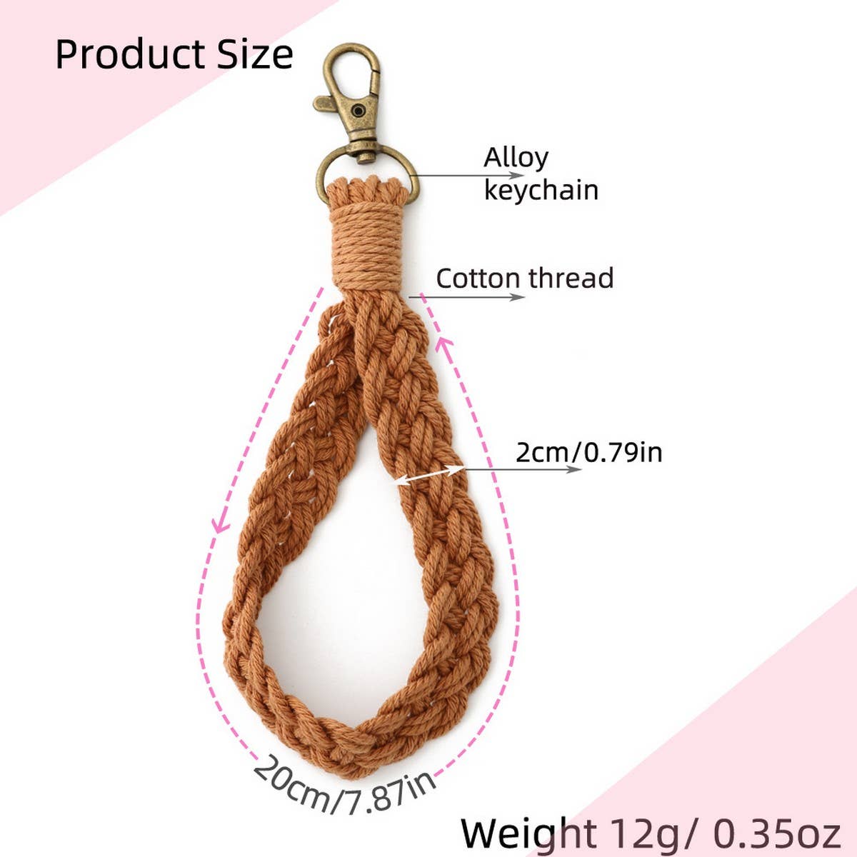 Boho Handmade Woven Stripe Keychain Wrist Strap_CWAB5015