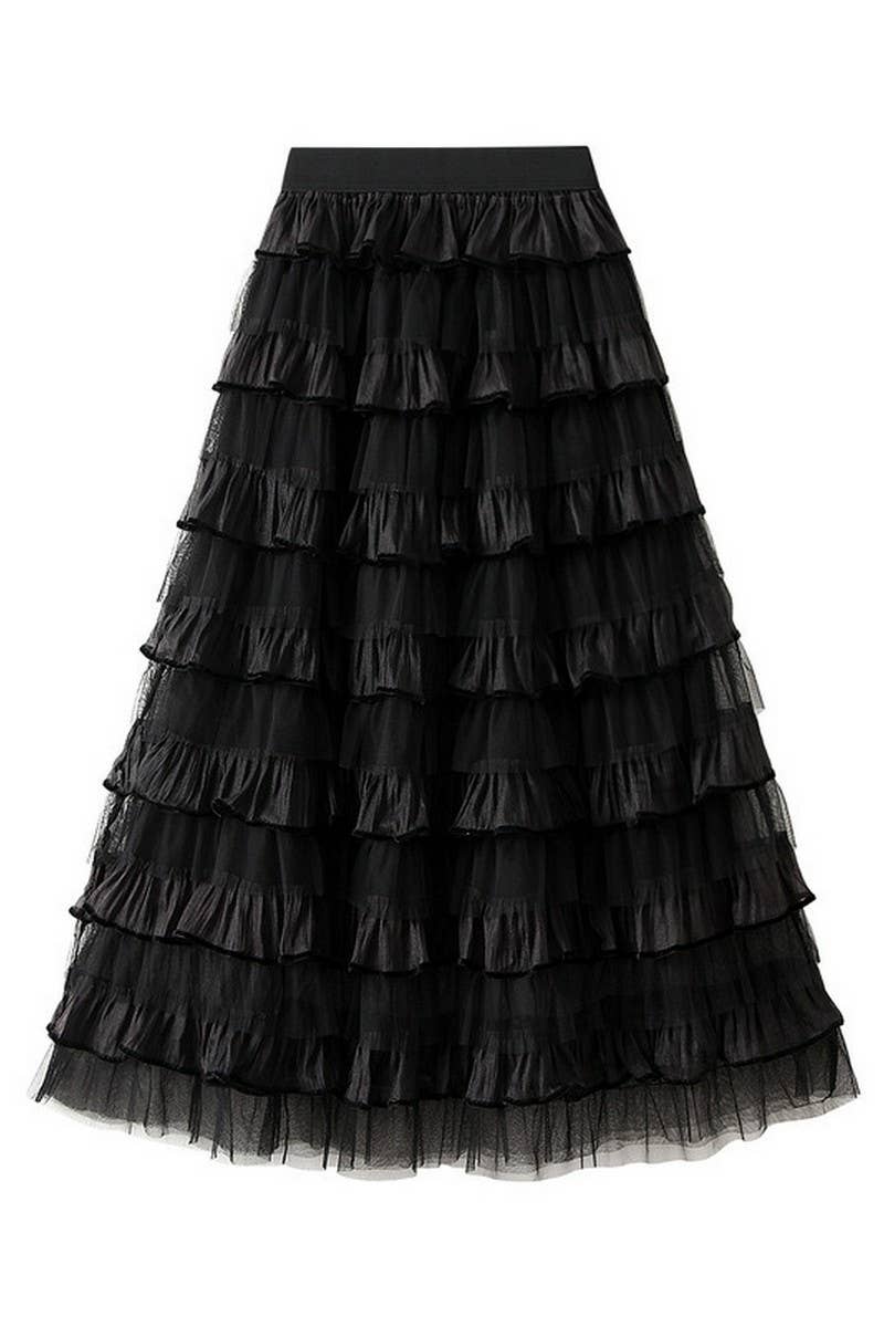 CWBLS0526_LAYERED ORGANZA TIERED MAXI CAKE SKIRT