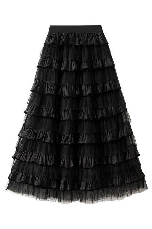 CWBLS0526_LAYERED ORGANZA TIERED MAXI CAKE SKIRT