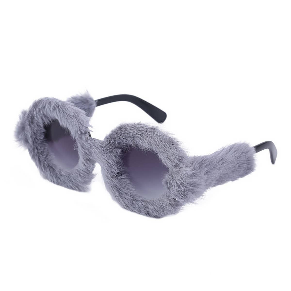 ROUND FRAME PLUSH FULL COVERAGE SUNGLASSES