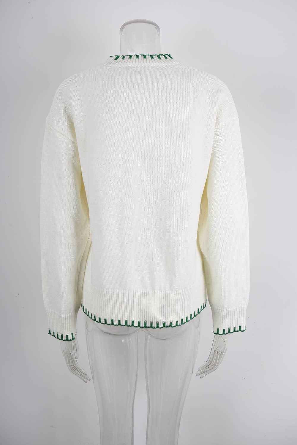 Lemon jacquard round-neck long-sleeved sweater