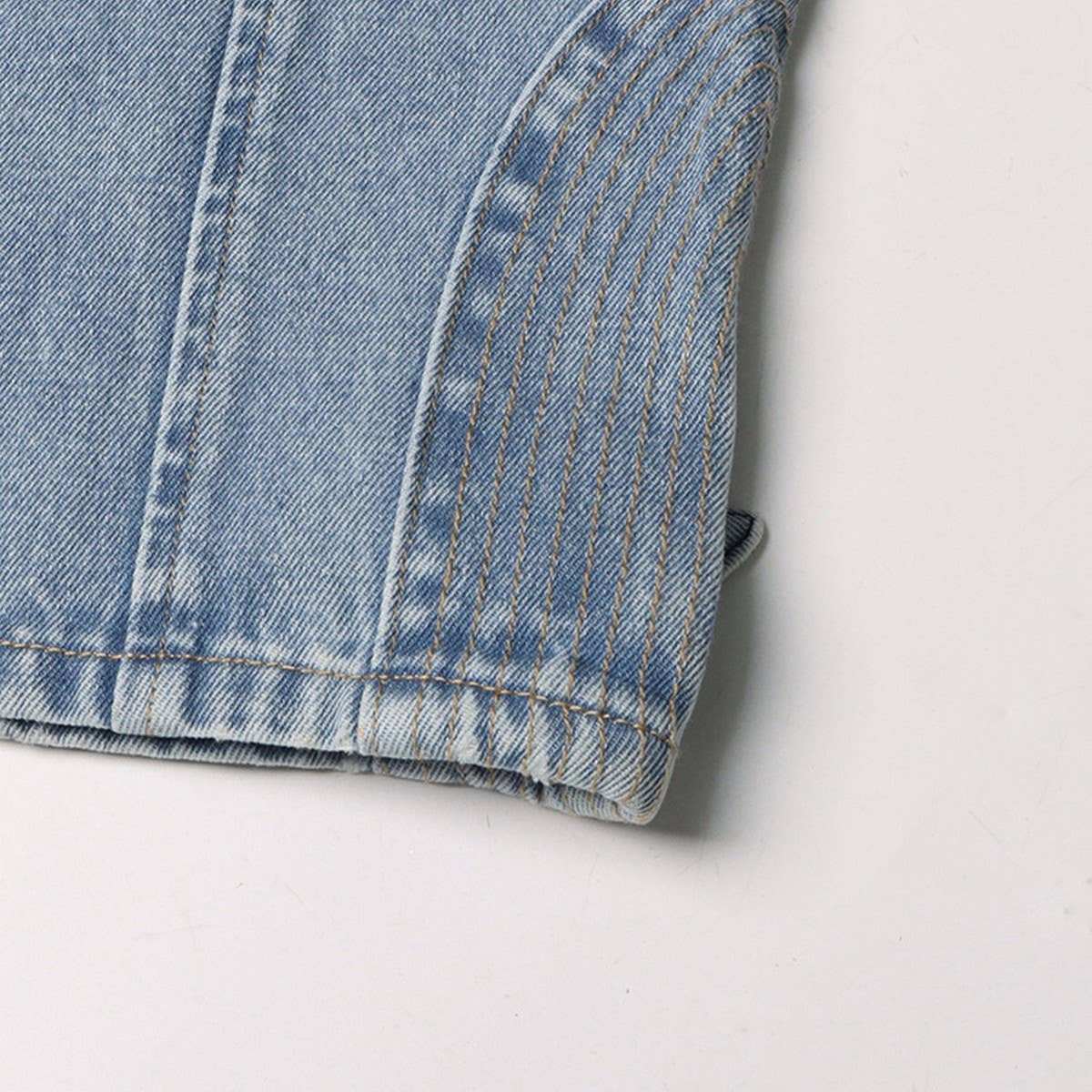 HIGH WAISTED HOLLOW EXPOSED WAIST SOLID COLOR JEANS