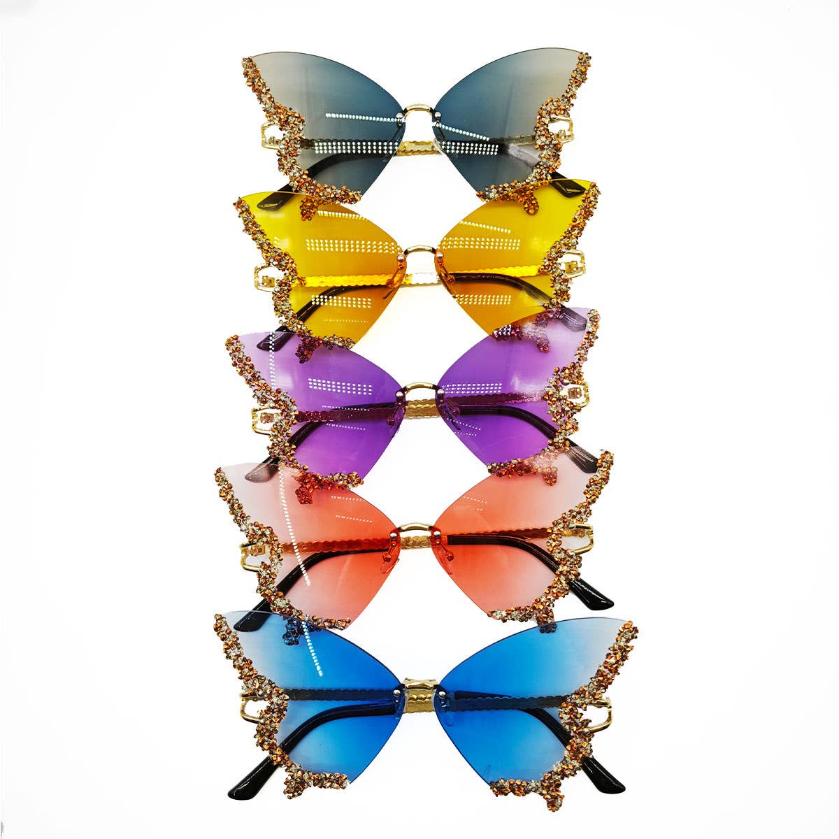 VINTAGE RHINESTONE BUTTERFLY SUNGLASSES