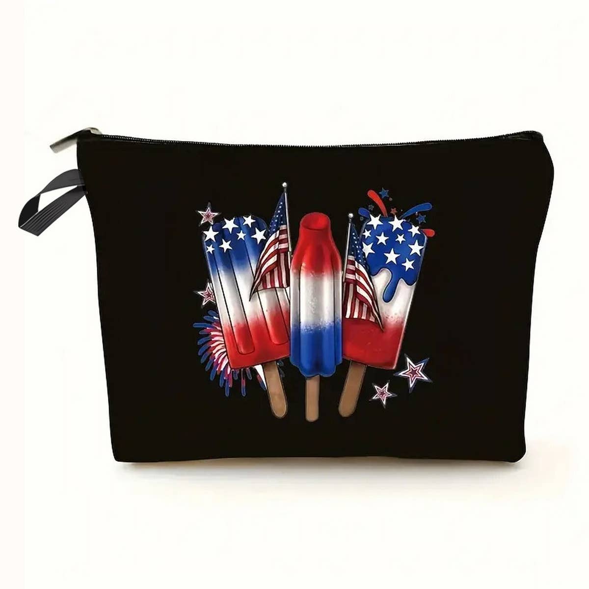 BLACK DOUBLE-SIDED PRINTED COSMETIC BAG_CWAB2262