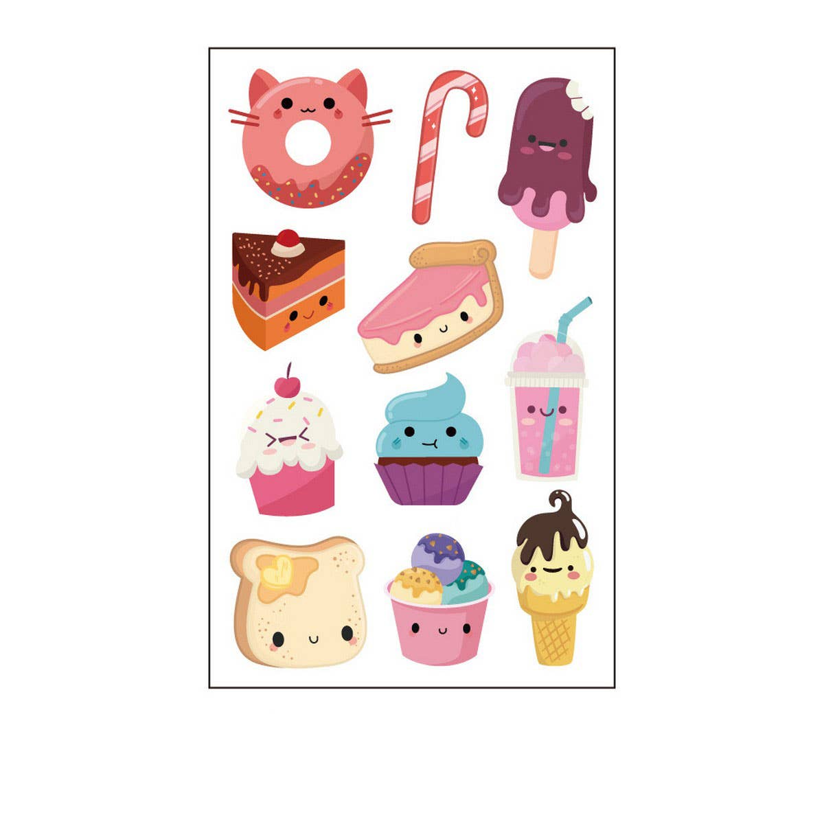Foodie Tattoo Stickers ? Burger, Cake & Candles