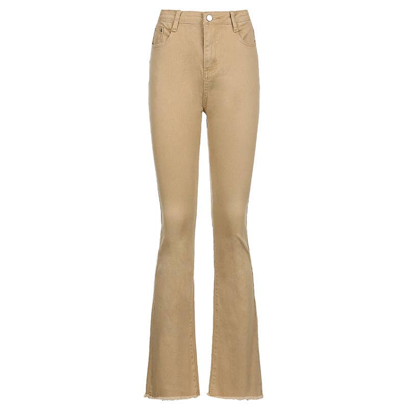 High-waisted slim-fit flared jeans
