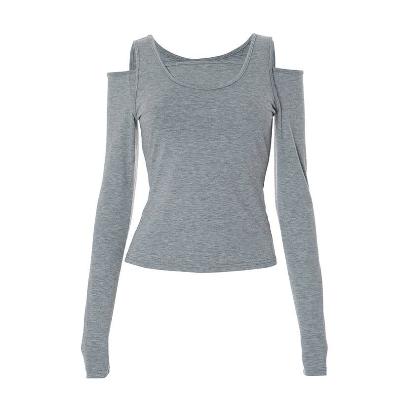 SOLID COLOR OFF-THE-SHOULDER TWO-PIECE SEXY TOP