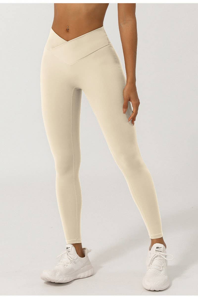 CWBLP1229_CROSS V-SHAPED YOGA FITNESS QUICK-DRYING PANTS