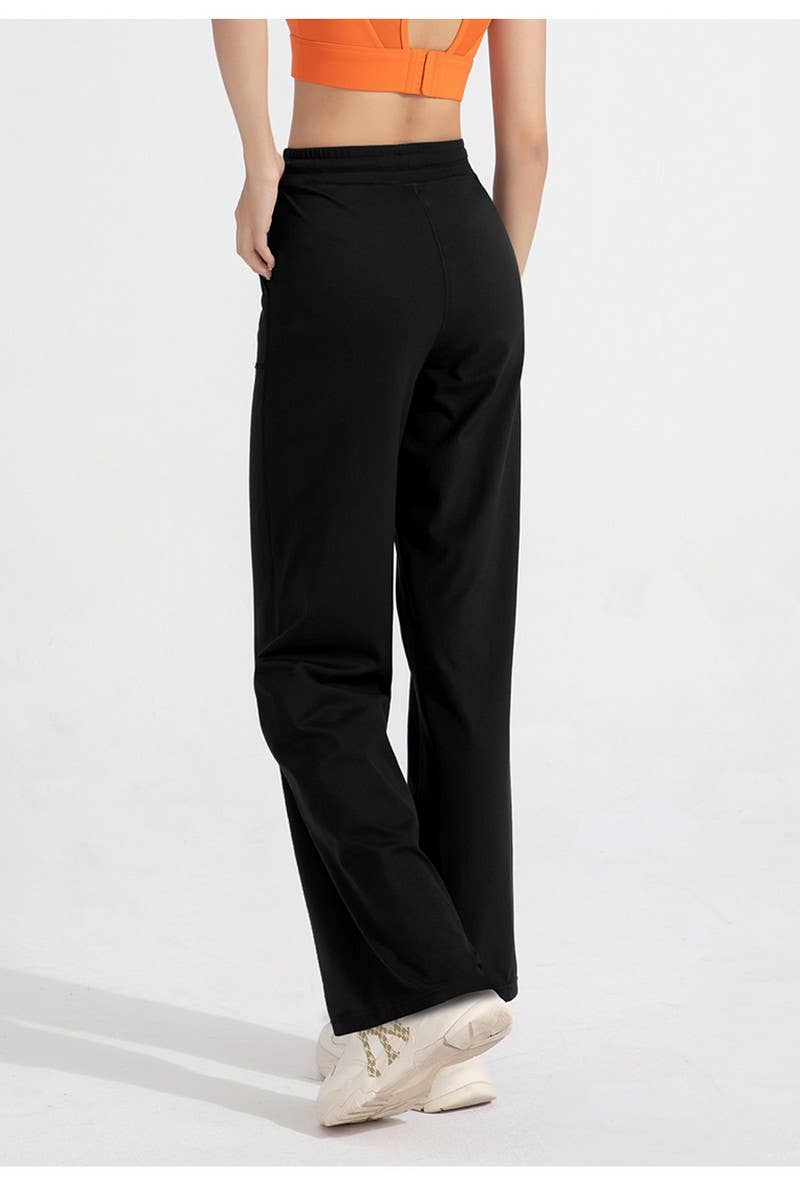 CWBLP1509_HIGH WAIST LOOSE POCKET WIDE LEG YOGA PANTS