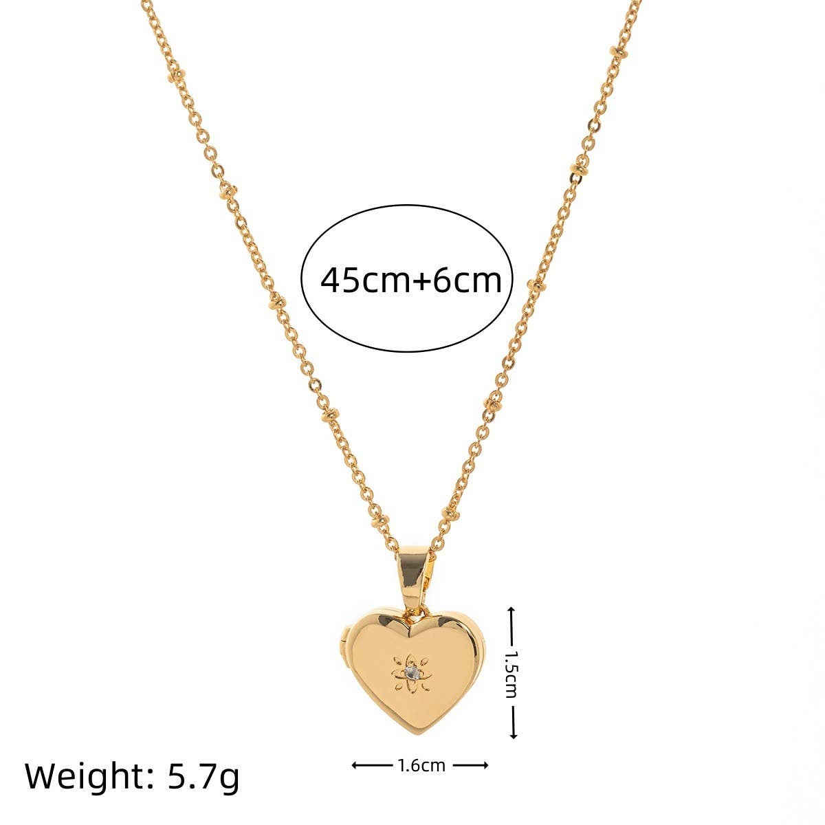 SIMPLE ZIRCON HEART OPENING AND CLOSING NECKLACE_CWMM3781