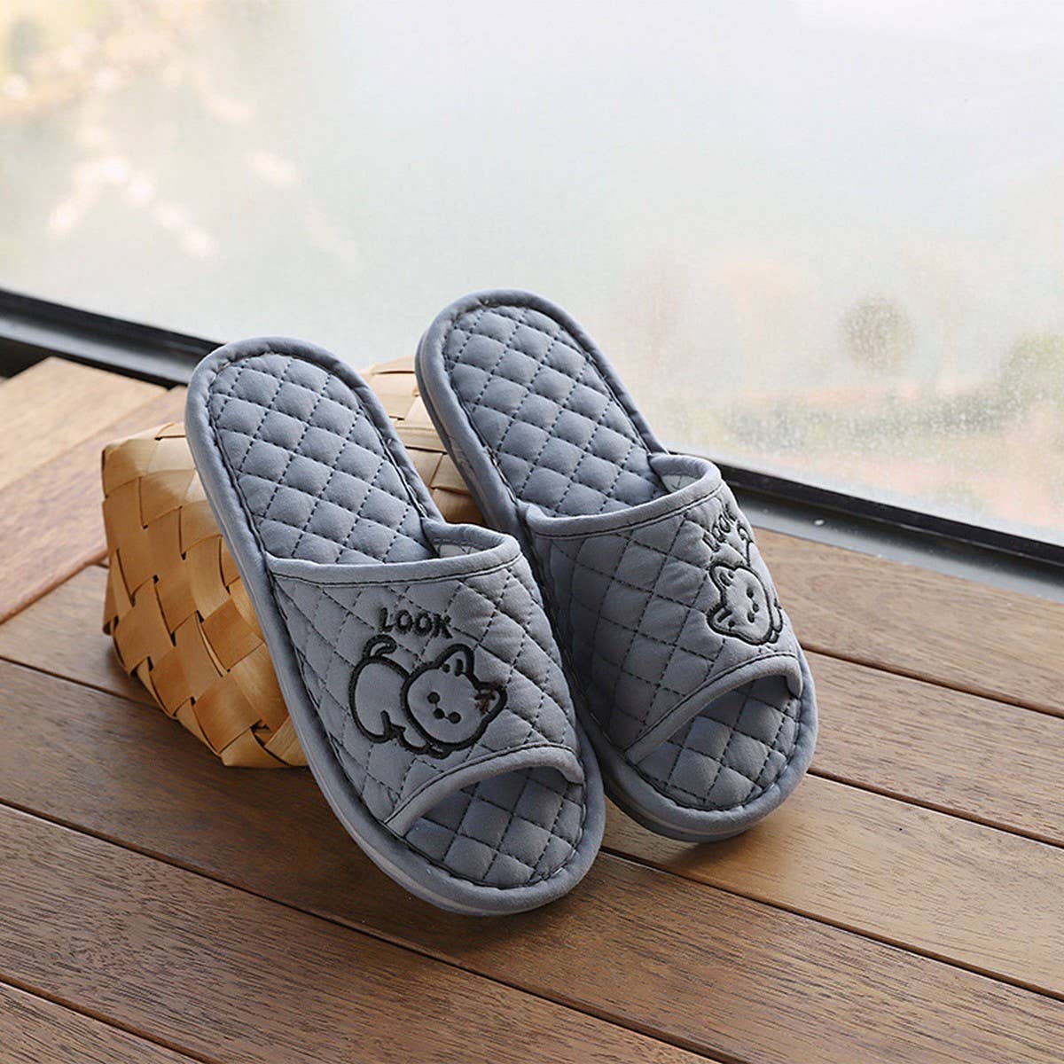 Cute Cat Cotton Handmade Thick Slippers