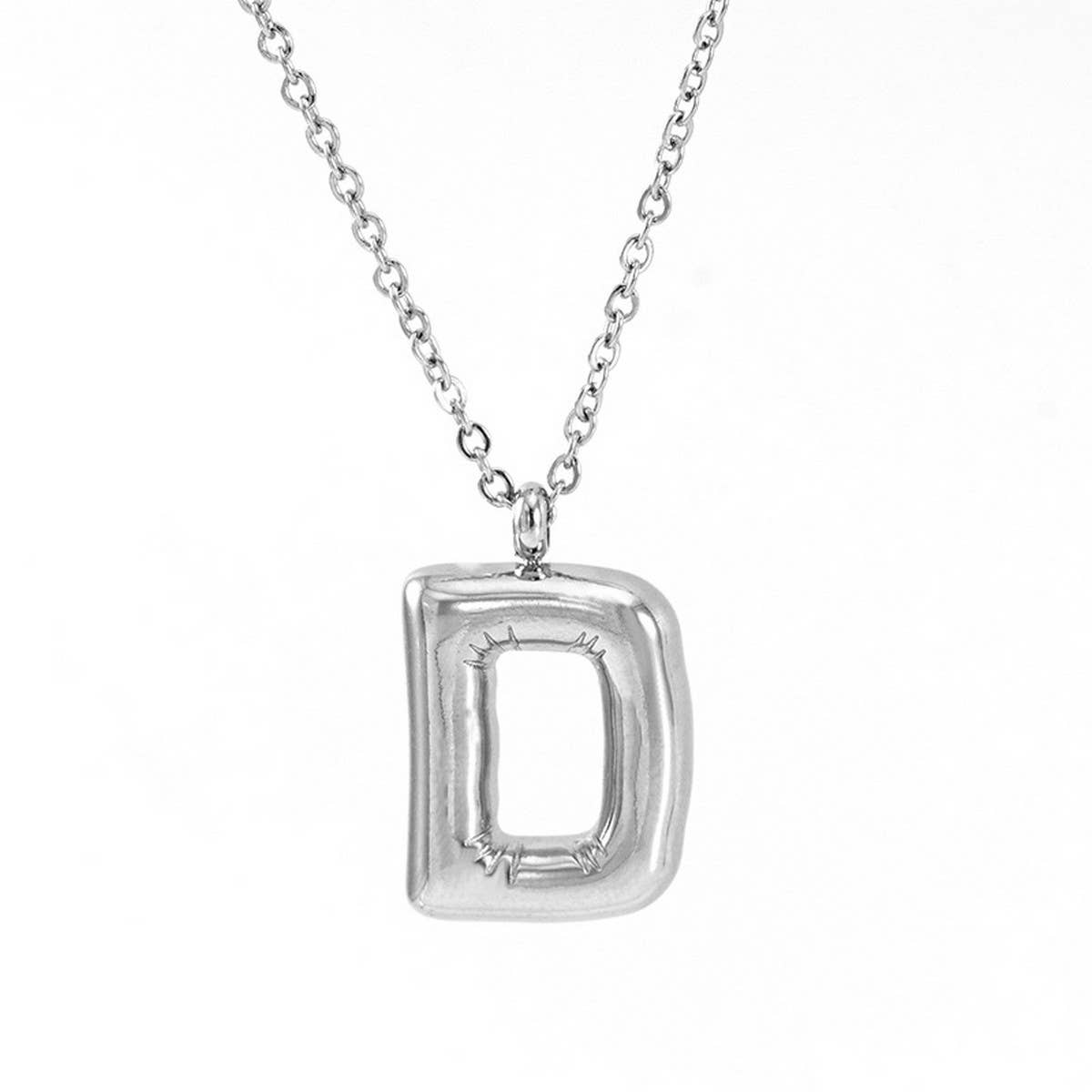 CWAJE1946_Steel Color Bubble Letter Necklace