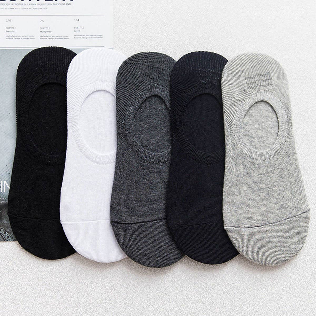 MEN'S SHALLOW COTTON BREATHABLE INVISIBLE SOCKS