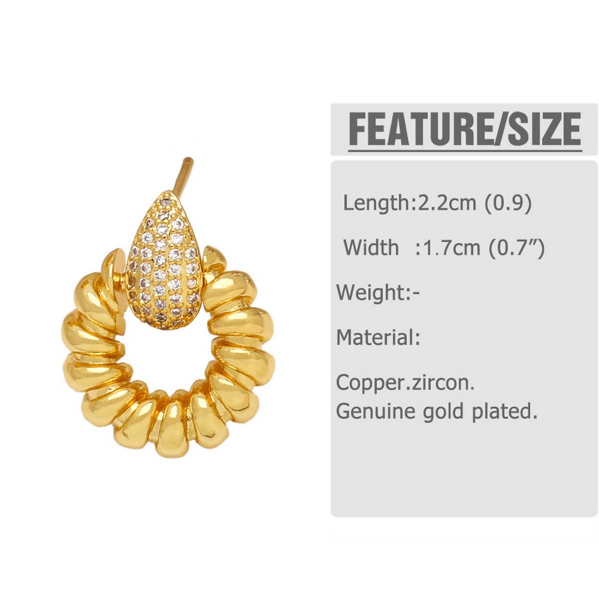 FASHIONABLE ROUND EARRINGS WITH WATER DROPLETS