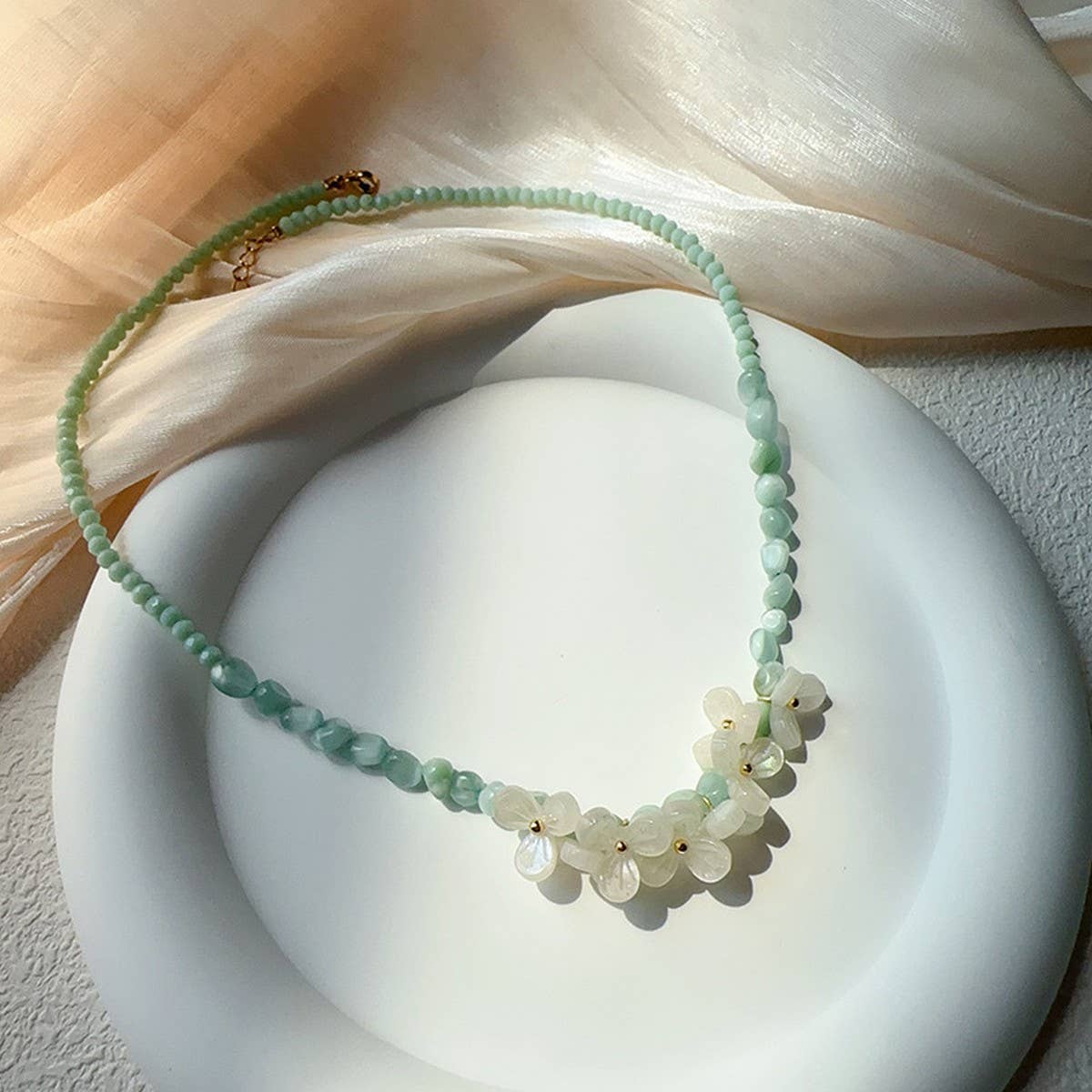 EARRINGS AND MINT HERB NECKLACE SET