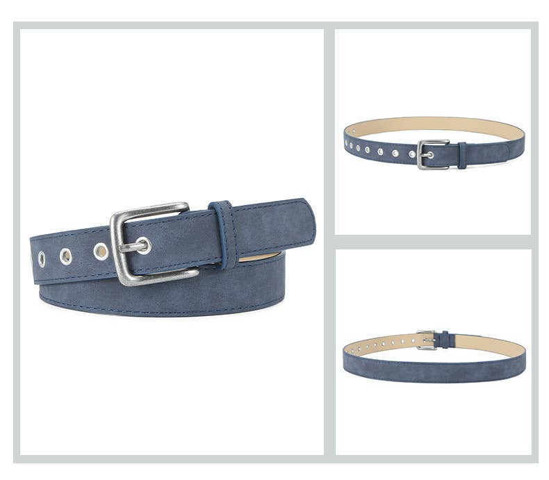 FROSTED TEXTURED PIN BUCKLE PU BELT