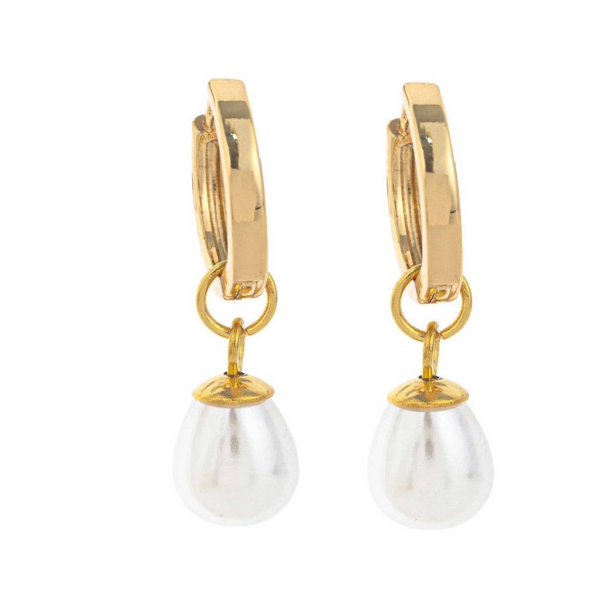 Irregular Pearl Design Trendy 18K Gold Earrings