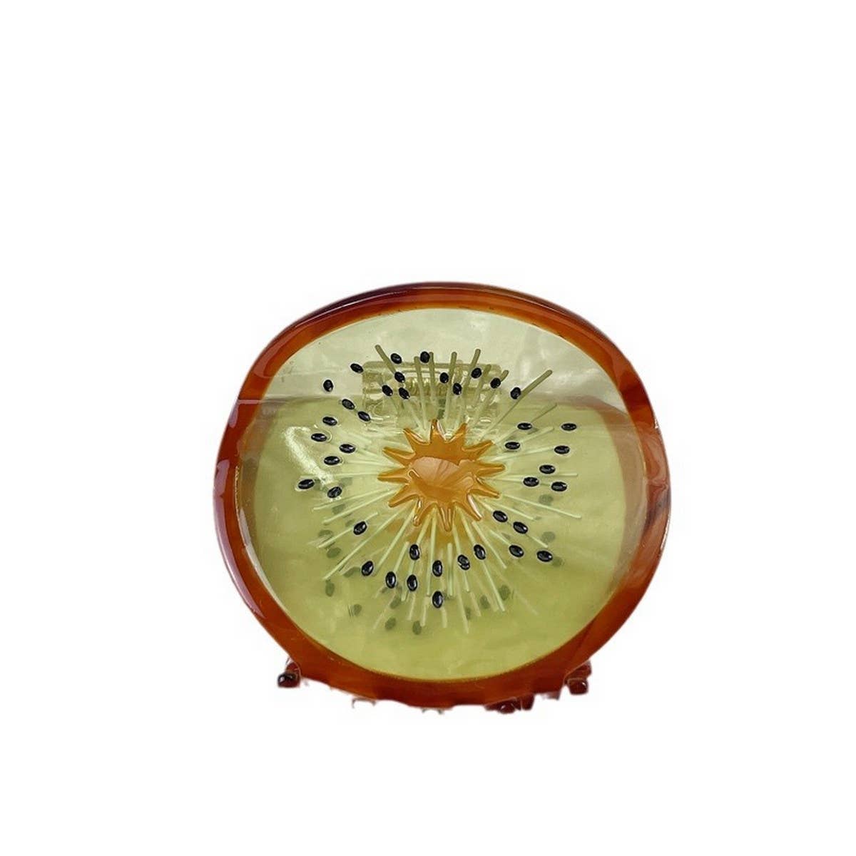 Quirky Kiwi Fruit Acetate Hair Claw, Back Bun Clip_CWAHA1340