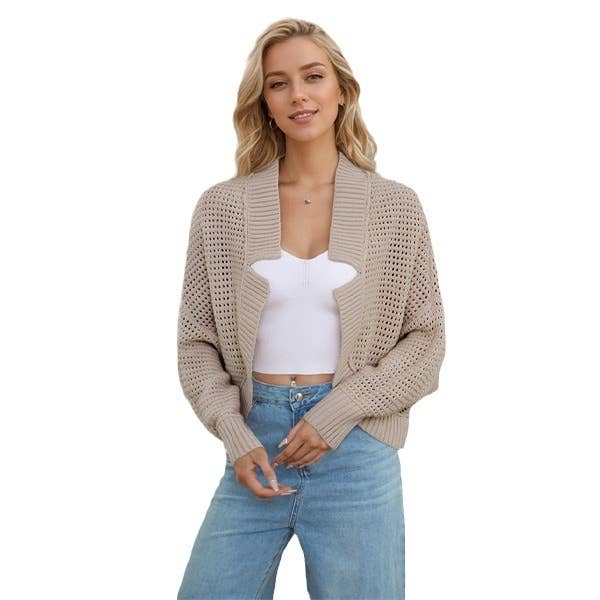 STYLISH V NECK BAT-SLEEVED CARDIGAN