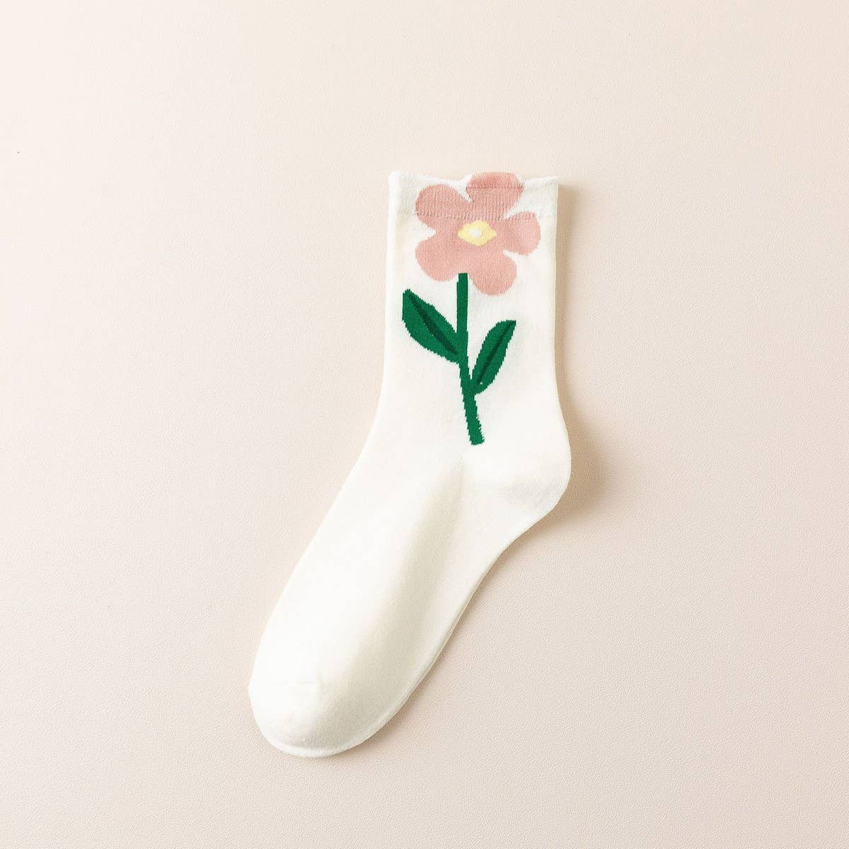COLLEGE STYLE COTTON BREATHABLE TULIP FLOWER SOCKS