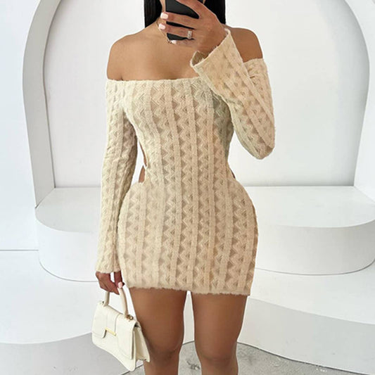 One-shoulder,backpack-butt exposed dress