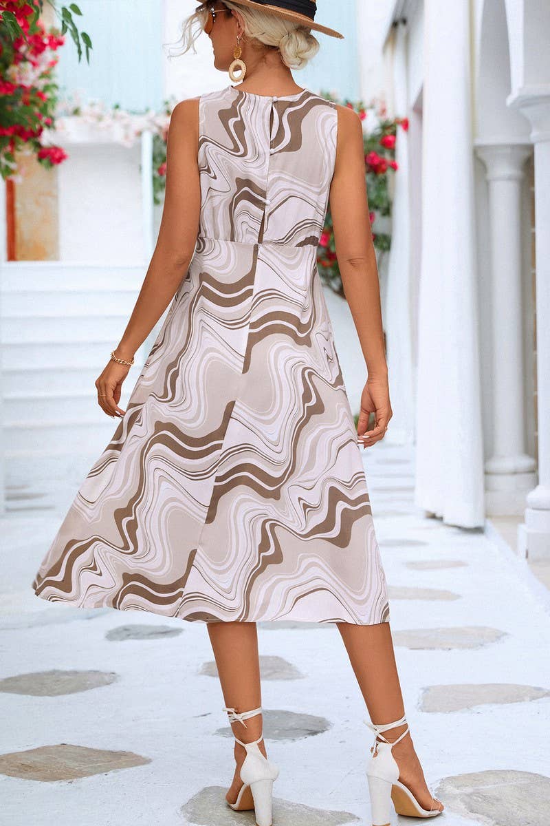 SLEEVELESS PILE NECK DRESS_CWDSD2648