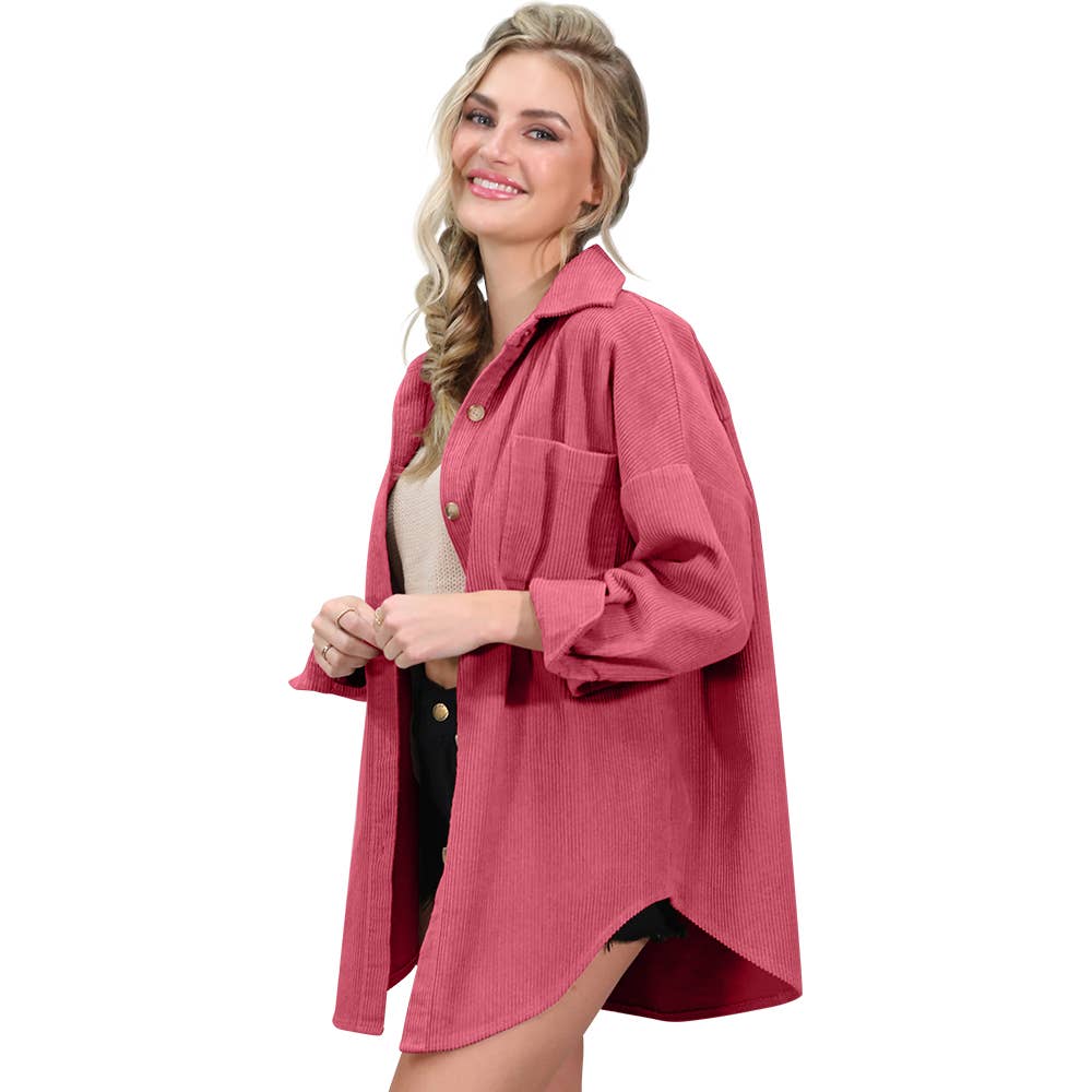 WOMEN LOOSE BUTTON DOWN JACKET_CWOJA695